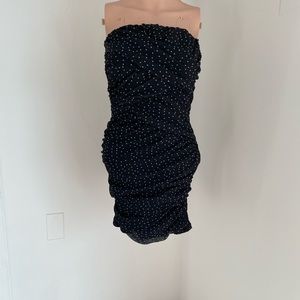 Strapless polka dot